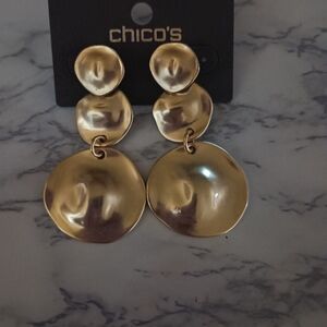 Chico's Gold Modern Minimalist Earrings